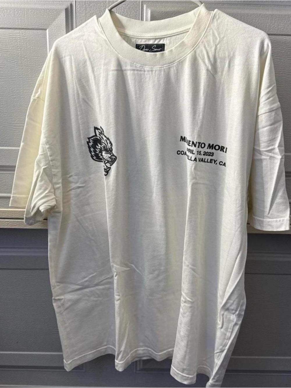 Darc Sport Off-White Short Sleeve Graphic Tee with Black Print